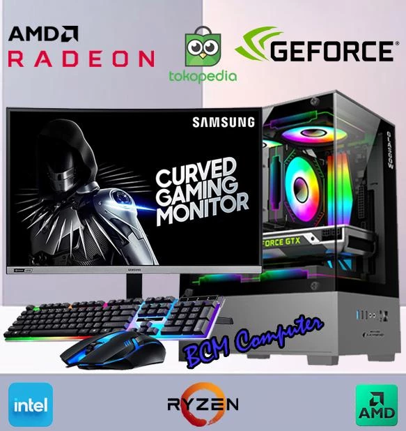 PC Rakitan Lengkap Core i5 10400F/Monitor 24"/Full Set Siap Pakai - CPU AJA, GT 730 4GB