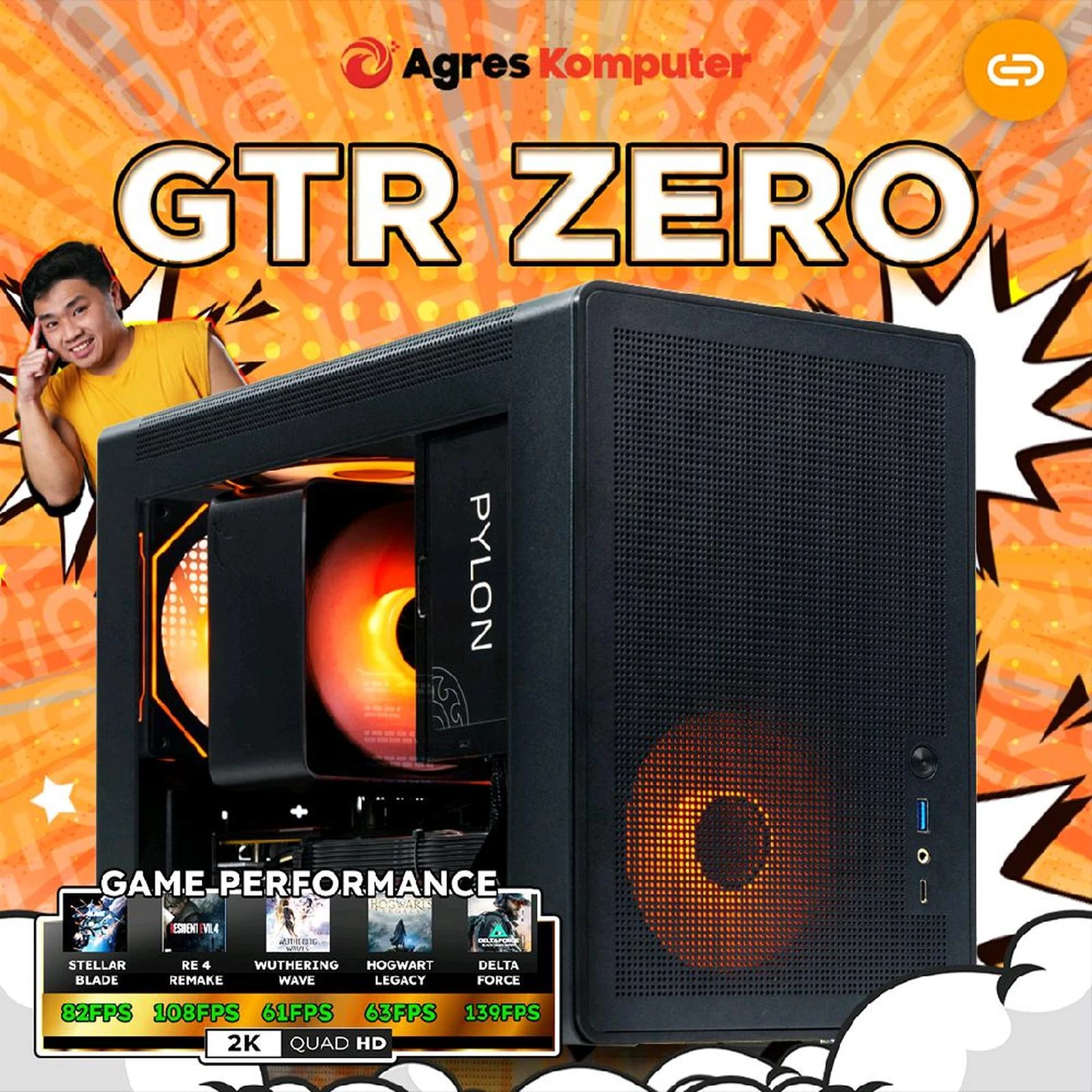 AGRES X GTID GTR ZERO RYZEN 7 5700X RTX 5060 8GB/ 32GB 1TB RAKITAN PC GAMING - 16GB / 512GB, TRIAL